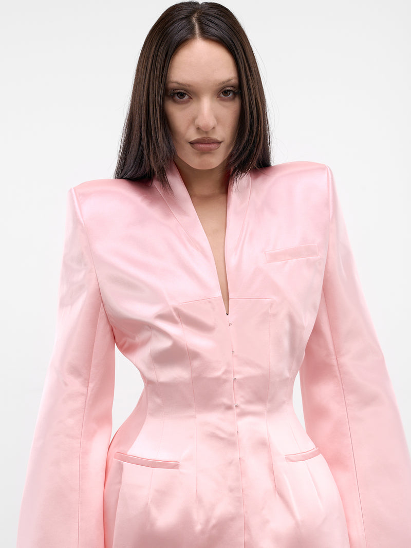 Pink Madame R. Silk Blazer (MAT02J103-ROSE-PINK)