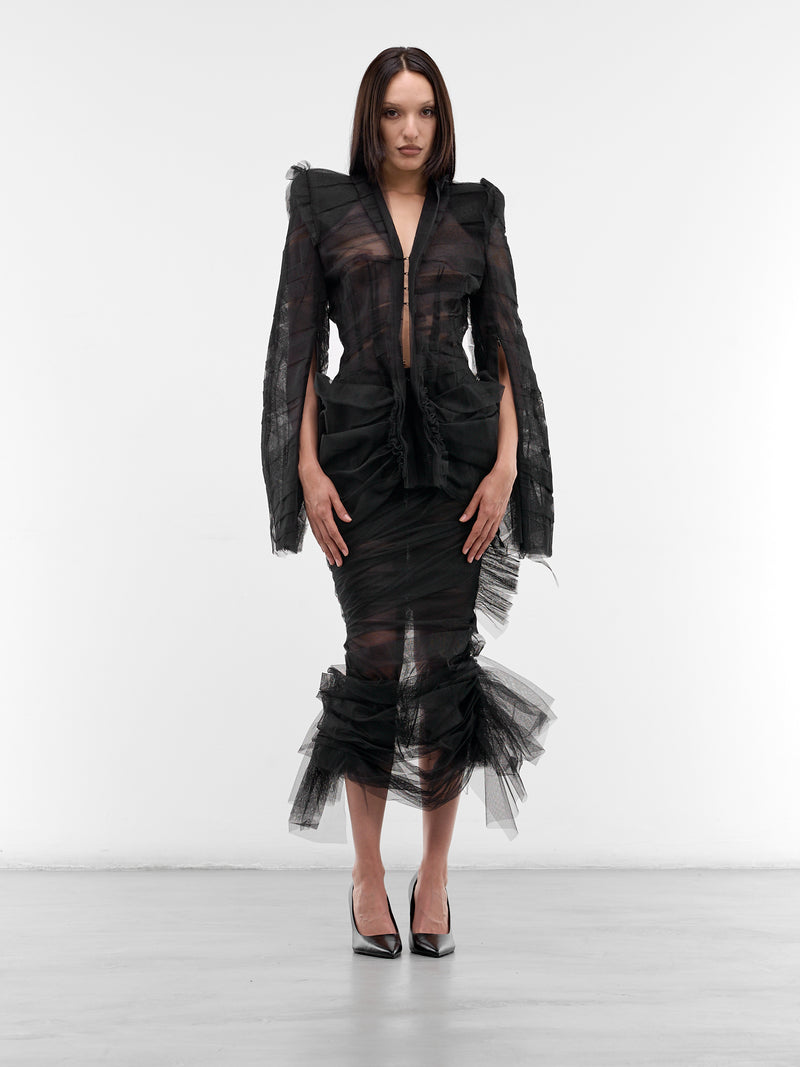 Black Madame L. Tulle Blazer (MAT02J104-SCLERA-BLACK)