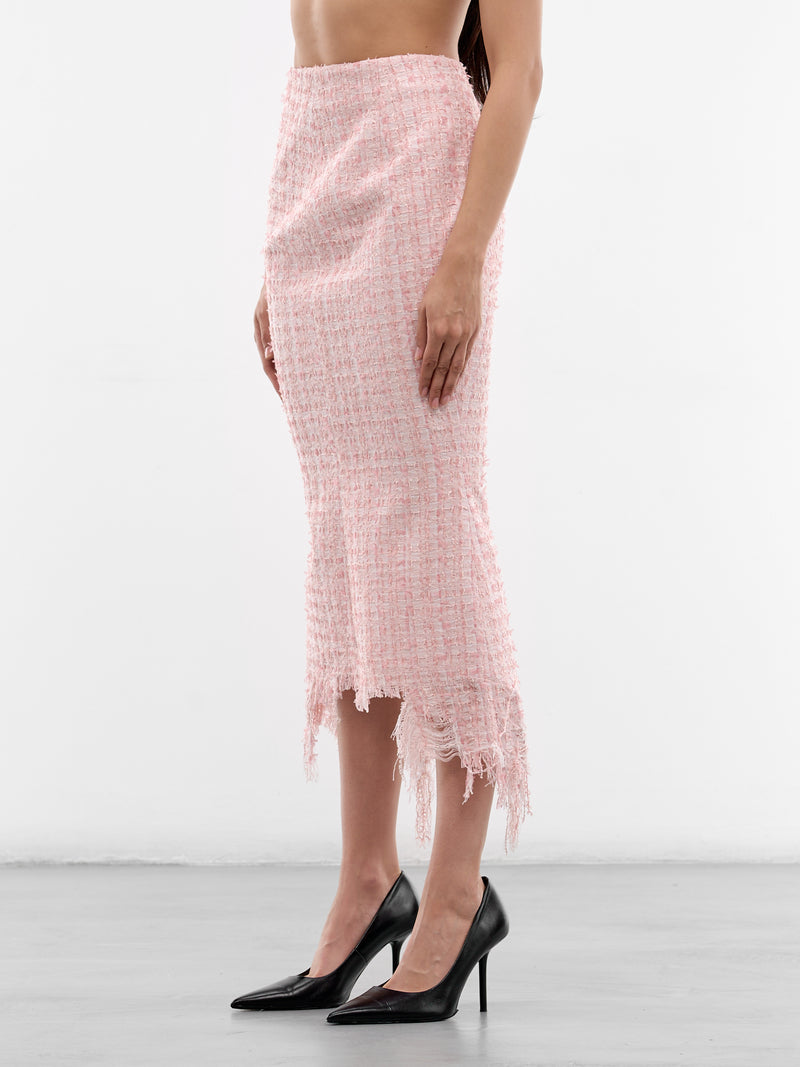 Pink Vendome Tweed Midi Skirt (MAT02SK102-ROSE-PINK)