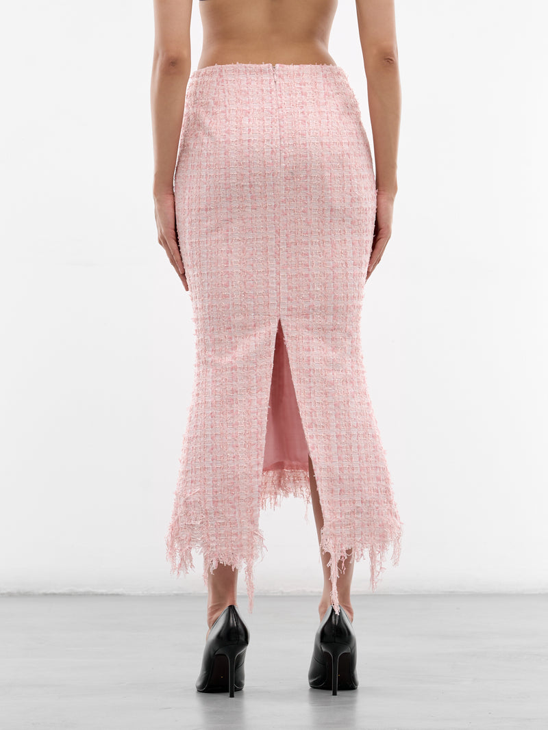 Pink Vendome Tweed Midi Skirt (MAT02SK102-ROSE-PINK)