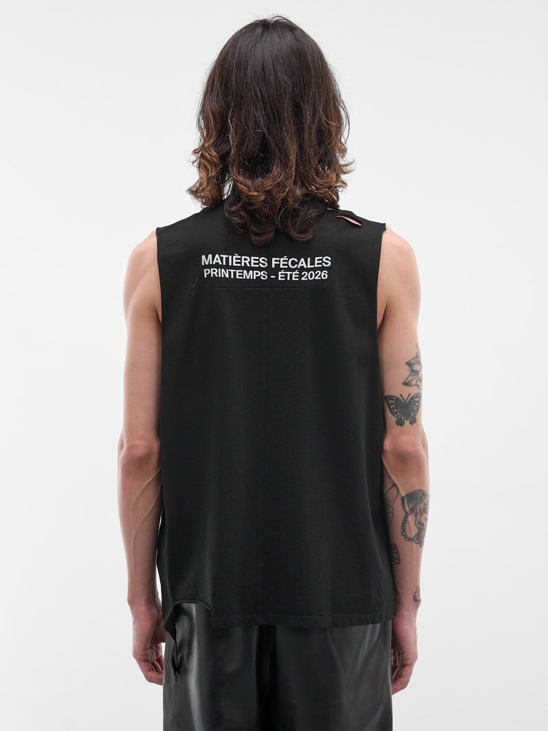 Black Cotton Fetische Cut-Off Tank (MAT02T002*SCLERA-BLACK)
