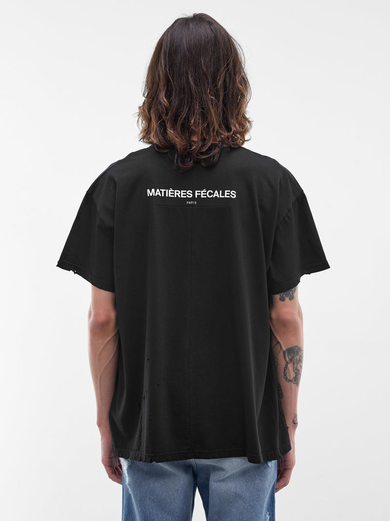 Black Cotton Graphic Hannah Tee (MAT02T006-SCLERA-BLACK)