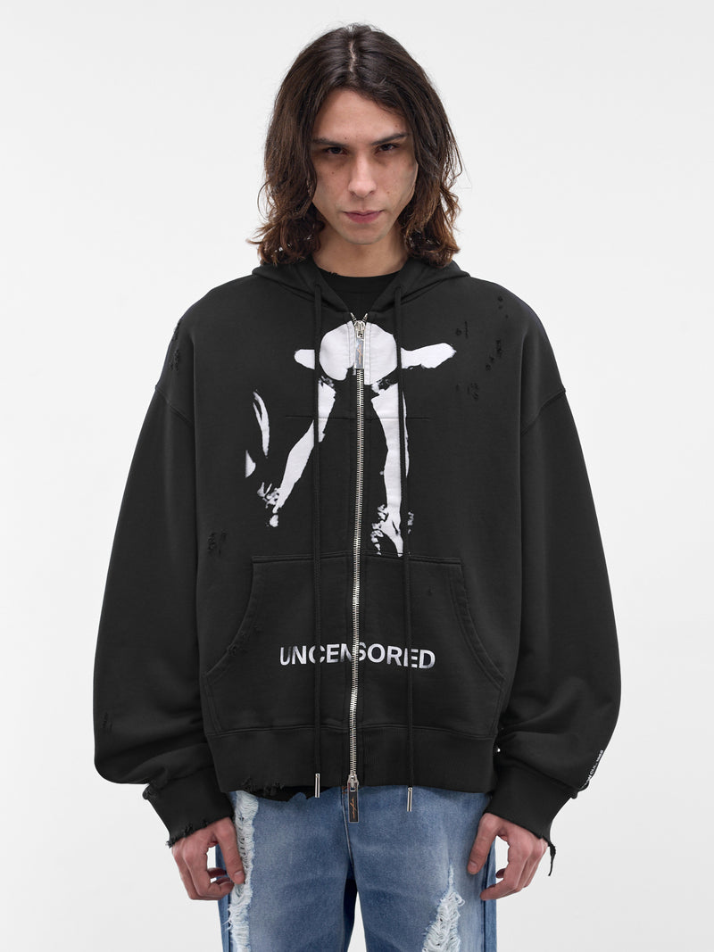 Black Cotton Cul Graphic Hoodie (MAT02T020-SCLERA-BLACK)