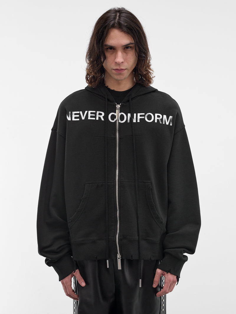 Black Cotton Never Conform Hoodie (MAT02T022-SCLERA-BLACK)