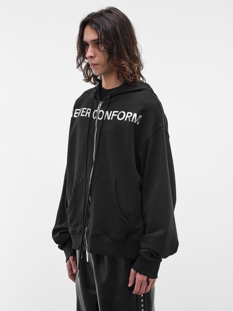 Black Cotton Never Conform Hoodie (MAT02T022-SCLERA-BLACK)
