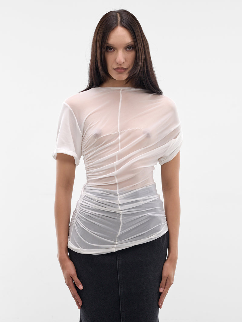 White Sheer Twisted Warp Tee (MAT02T104-CHADD-WHITE)