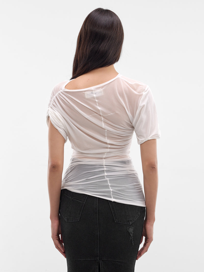White Sheer Twisted Warp Tee (MAT02T104-CHADD-WHITE)