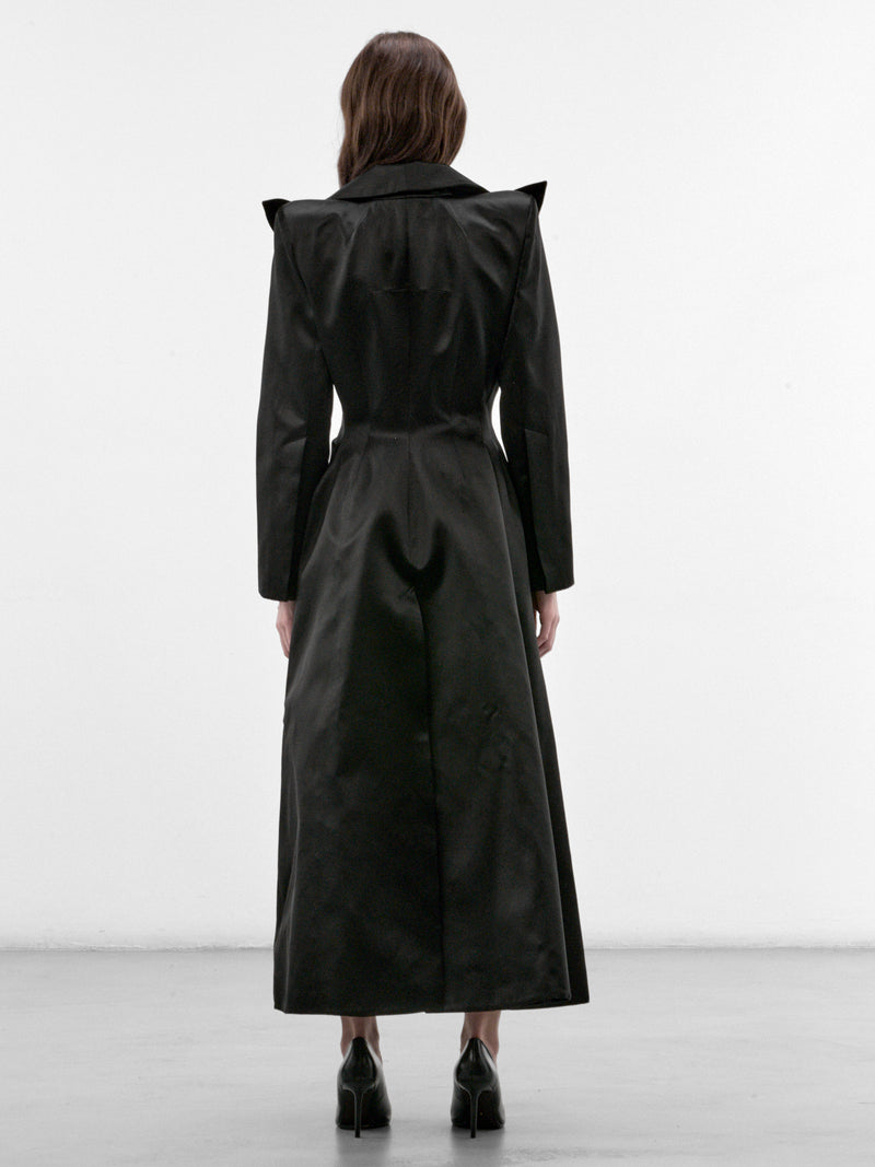 Catherine Black Silk Coat (MAT03C104-BLACK)