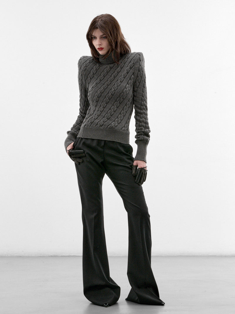 Jacqueline Gray Cable-Knit Sweater (MAT03N103-GRAY)