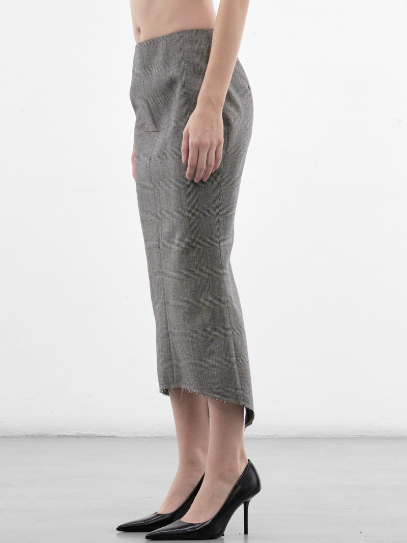 Madame R. Gray Checked Skirt (MAT03S111-PRINCE-OF-WALES-GRAY)