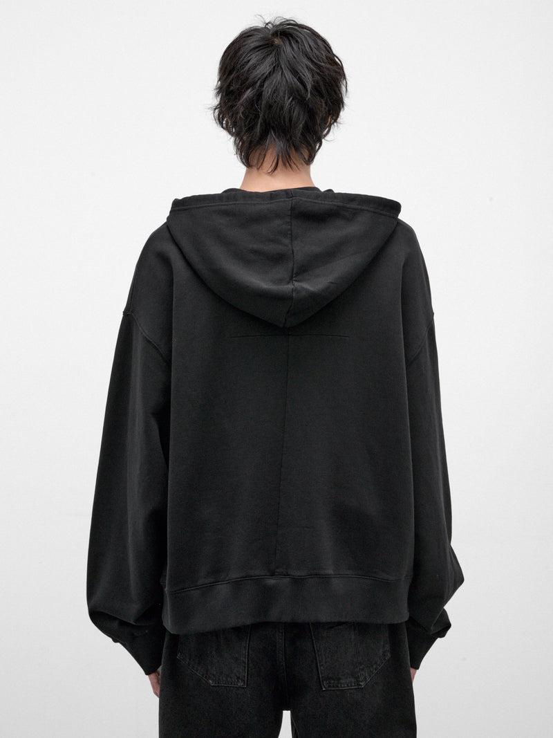 Black Cotton Family Zip Hoodie (MAT03T032-BLACK)