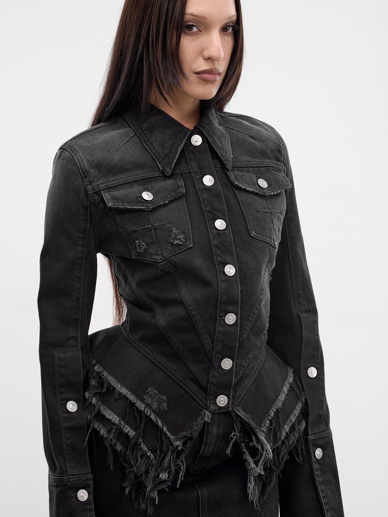 Black Mikaela Denim Jacket (MAY02J107-SCLERA-BLACK)