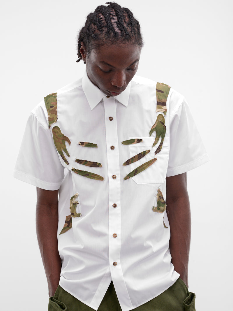 Mother & Son Camo Applique Shirt (MB-SHIR-MOTHER-&-SON-WHITE-CAM)