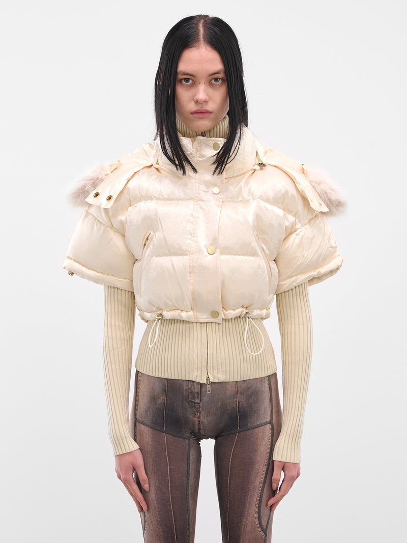 Ecru Mabel Layered Puffer Jacket (MBJ0ECRU-ECRU)