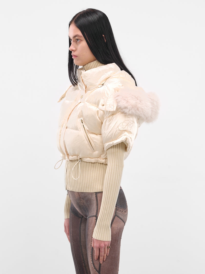 Ecru Mabel Layered Puffer Jacket (MBJ0ECRU-ECRU)
