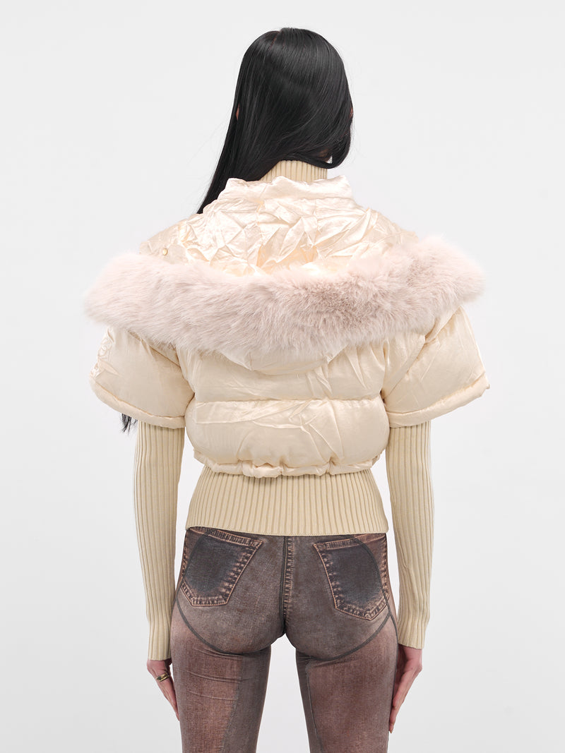 Ecru Mabel Layered Puffer Jacket (MBJ0ECRU-ECRU)