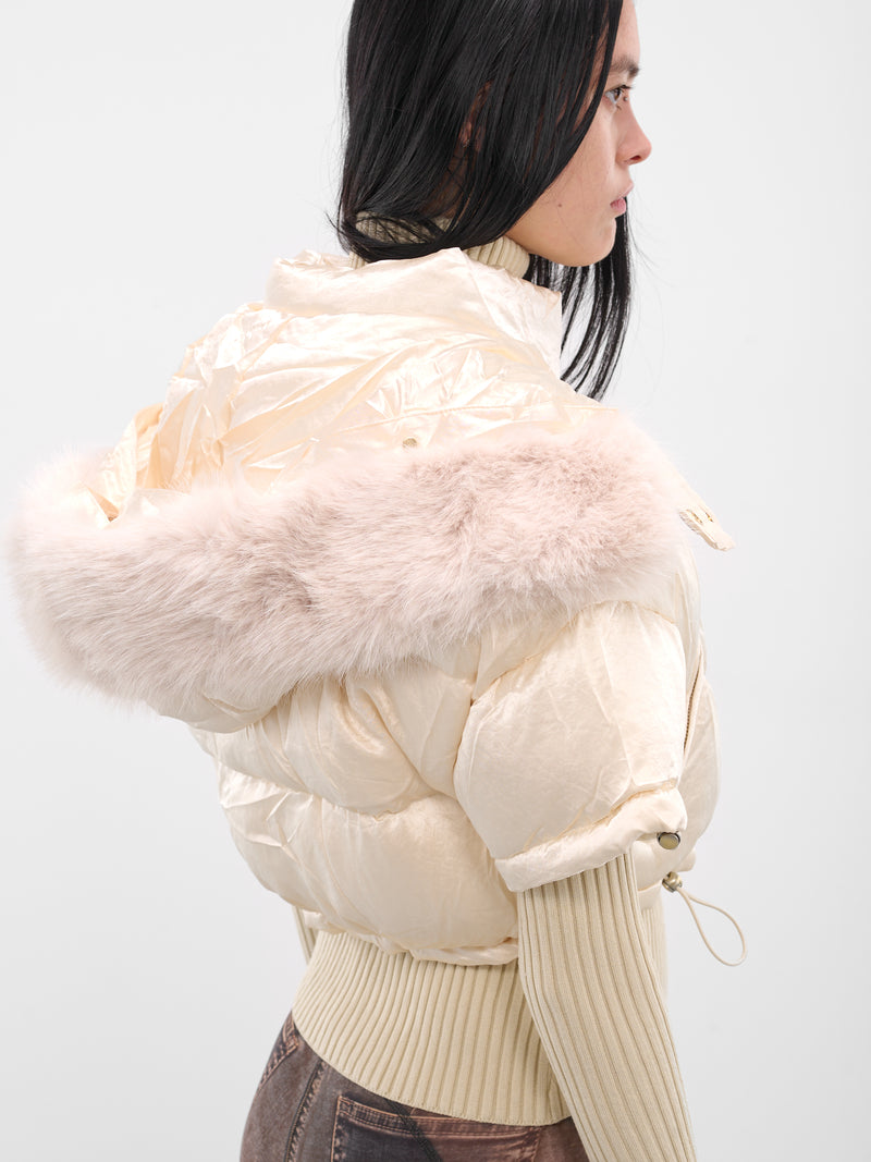 Ecru Mabel Layered Puffer Jacket (MBJ0ECRU-ECRU)