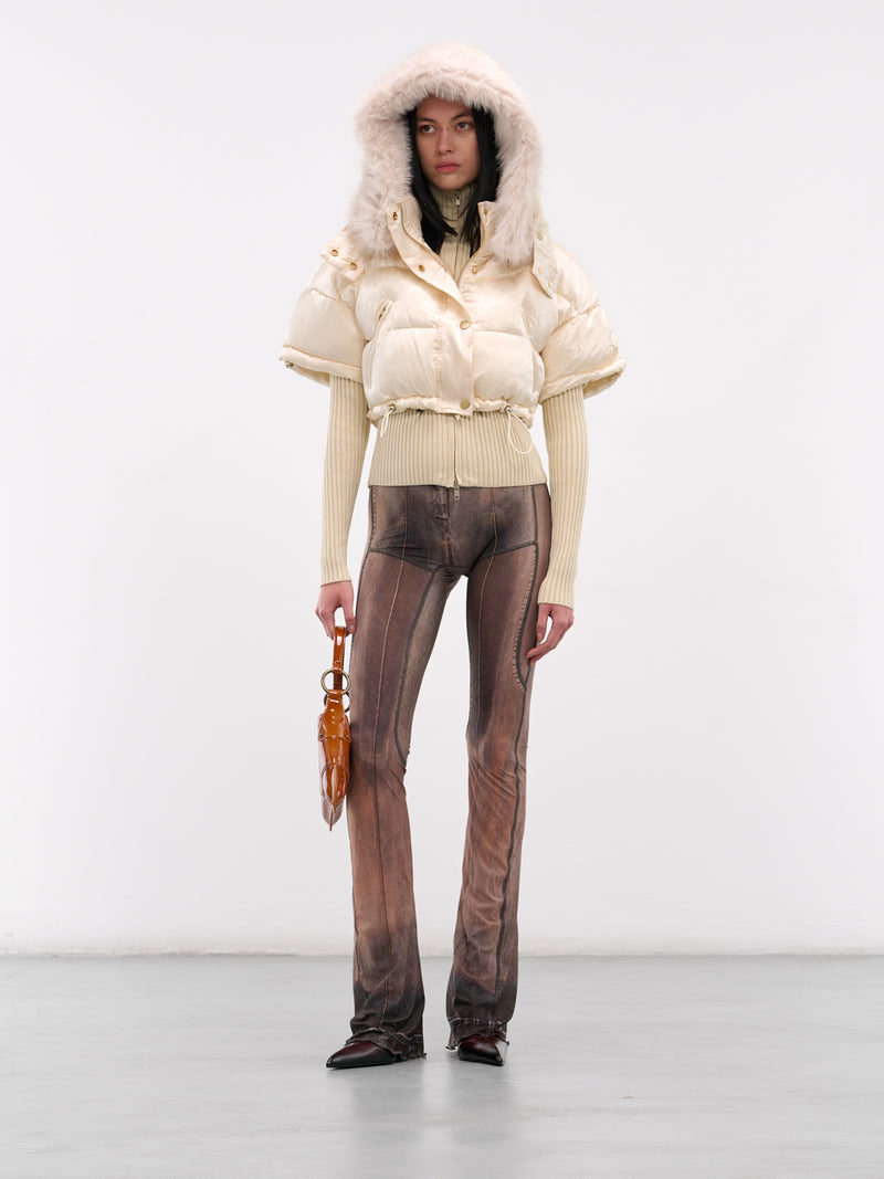 Ecru Mabel Layered Puffer Jacket (MBJ0ECRU-ECRU)