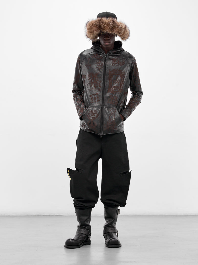 Black Paneled Wide Leg Pants (MBS3-TRS-PHTP-BLACK)