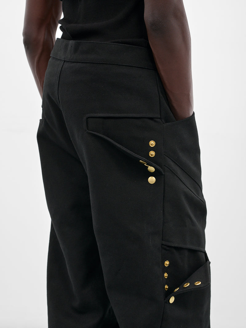 Black Paneled Wide Leg Pants (MBS3-TRS-PHTP-BLACK)