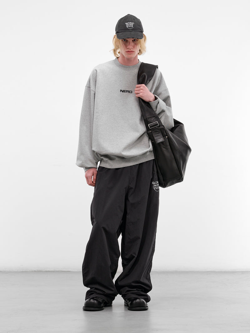 Gray Oversized Nerd Crewneck Sweatshirt (ME76CW206G-GREY-MELANGE)