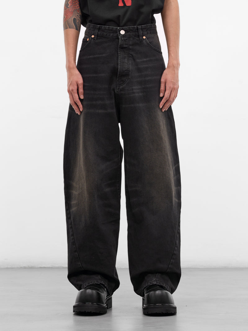 VETEMENTS Black Denim Spiral Jeans | H.Lorenzo - front