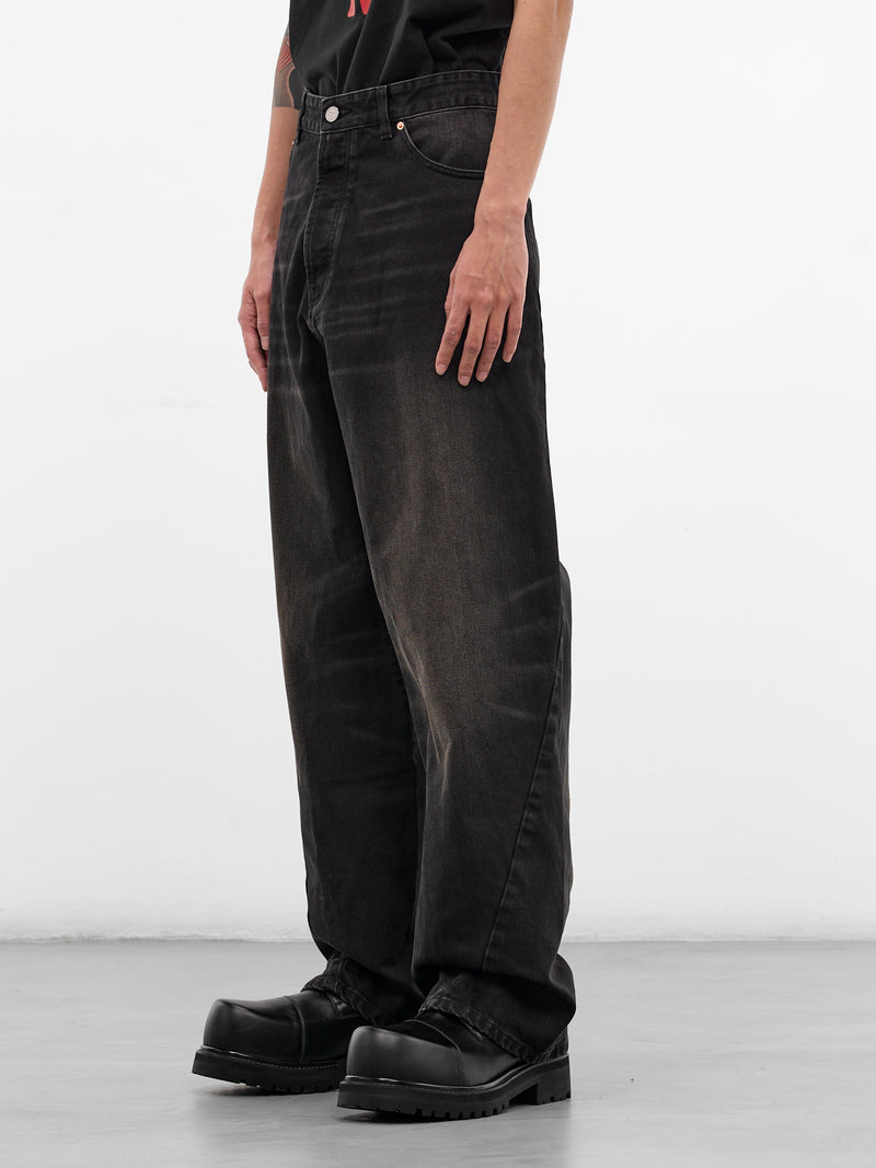 VETEMENTS Black Denim Spiral Jeans | H.Lorenzo - side