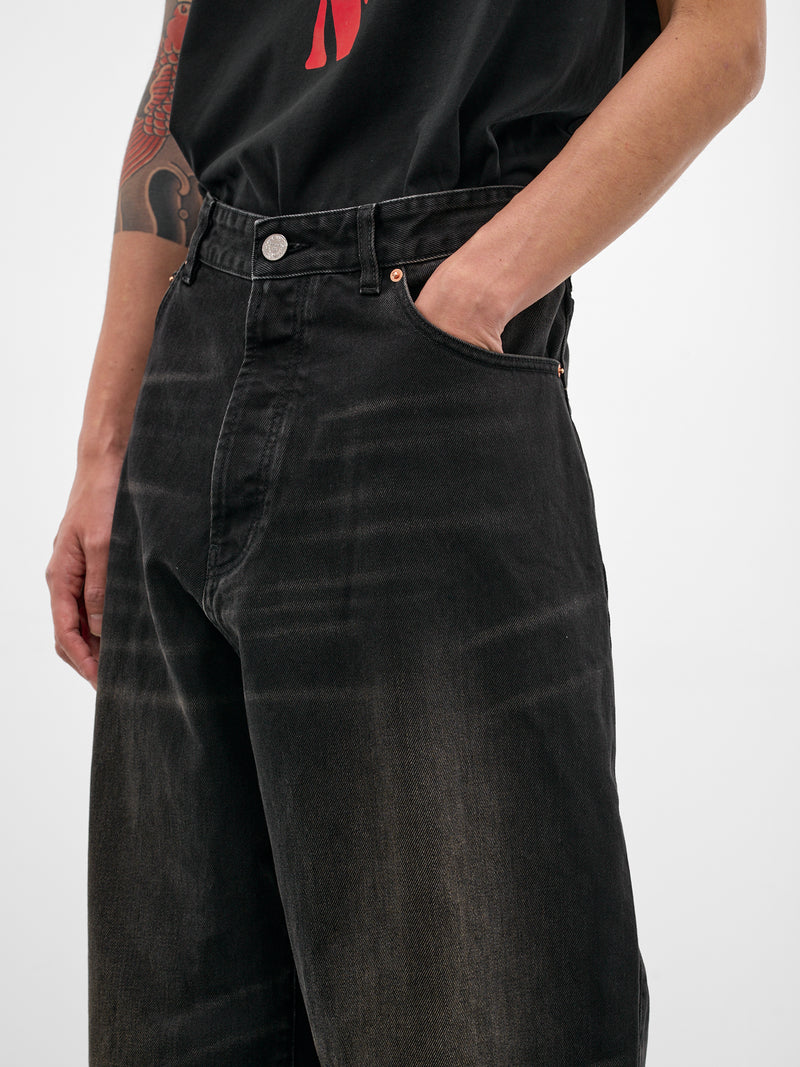 VETEMENTS Black Denim Spiral Jeans | H.Lorenzo - detail