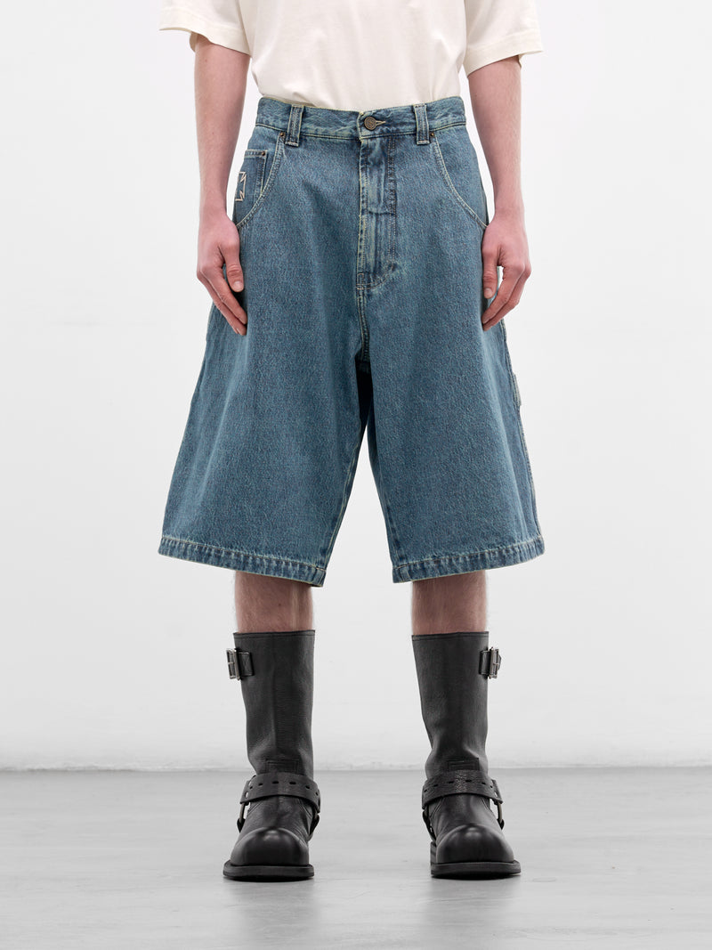 Blue Denim Biker Cross Shorts (ME76DP094N1-VINTAGE-BLUE)