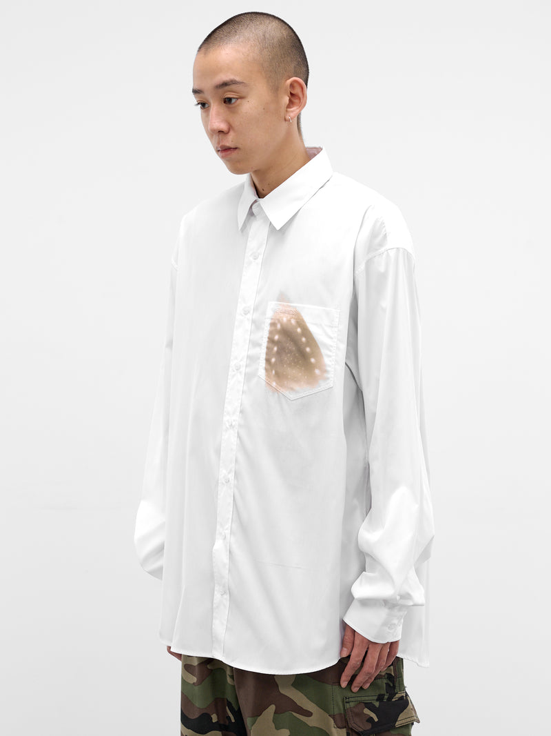 White Ironing Burn Graphic Shirt (ME76SH045W-WHITE)