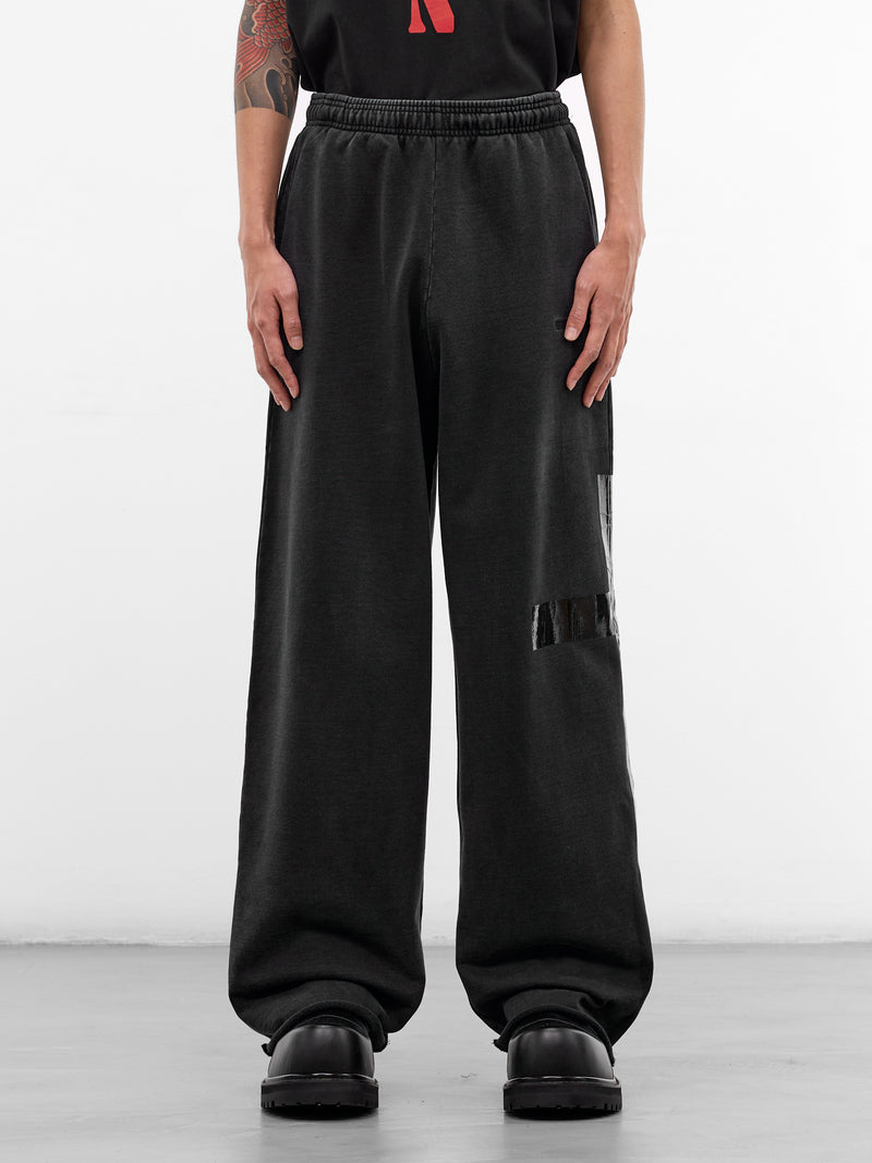 Black Cotton Duct Tape Sweatpants (ME76SP146B-BLACK)