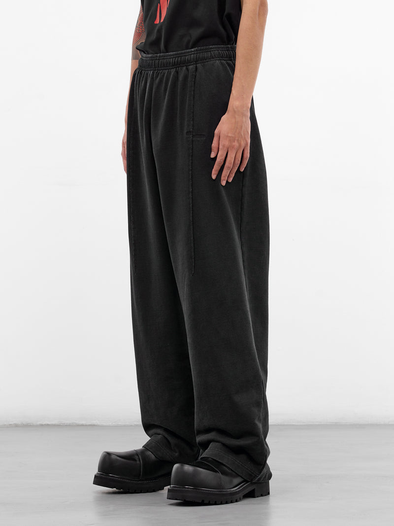 Black Deconstructed Cut-Up Sweatpants (ME76SP204B-BLACK)