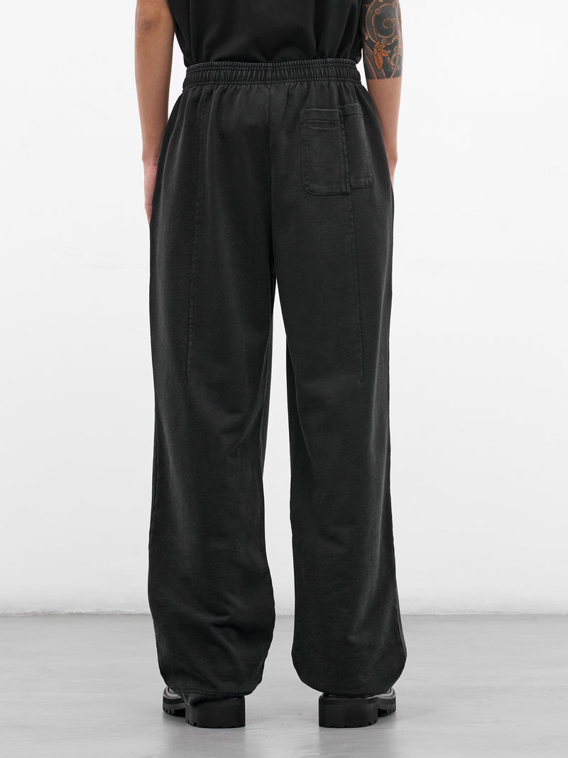 Black Deconstructed Cut-Up Sweatpants (ME76SP204B-BLACK)