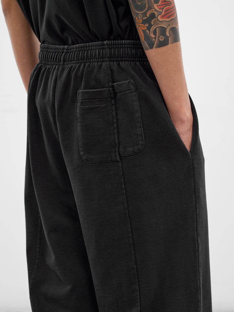 Black Deconstructed Cut-Up Sweatpants (ME76SP204B-BLACK)