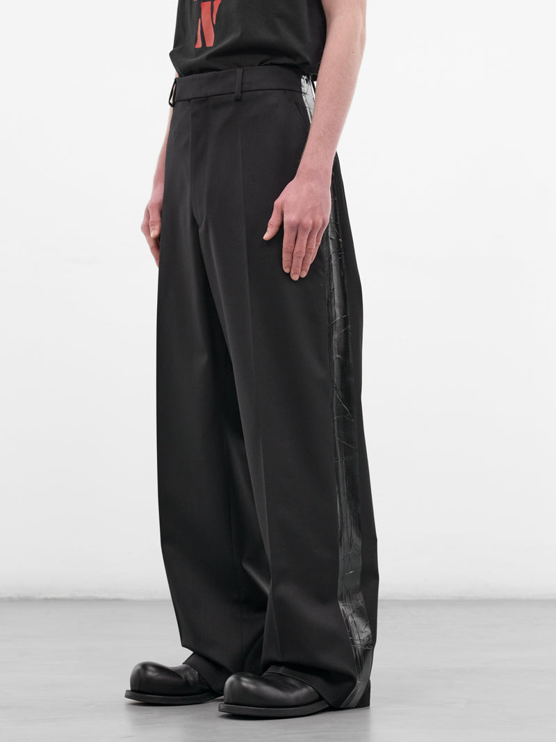 Black Wool Duct Tape Pants (ME76TP026B-BLACK)