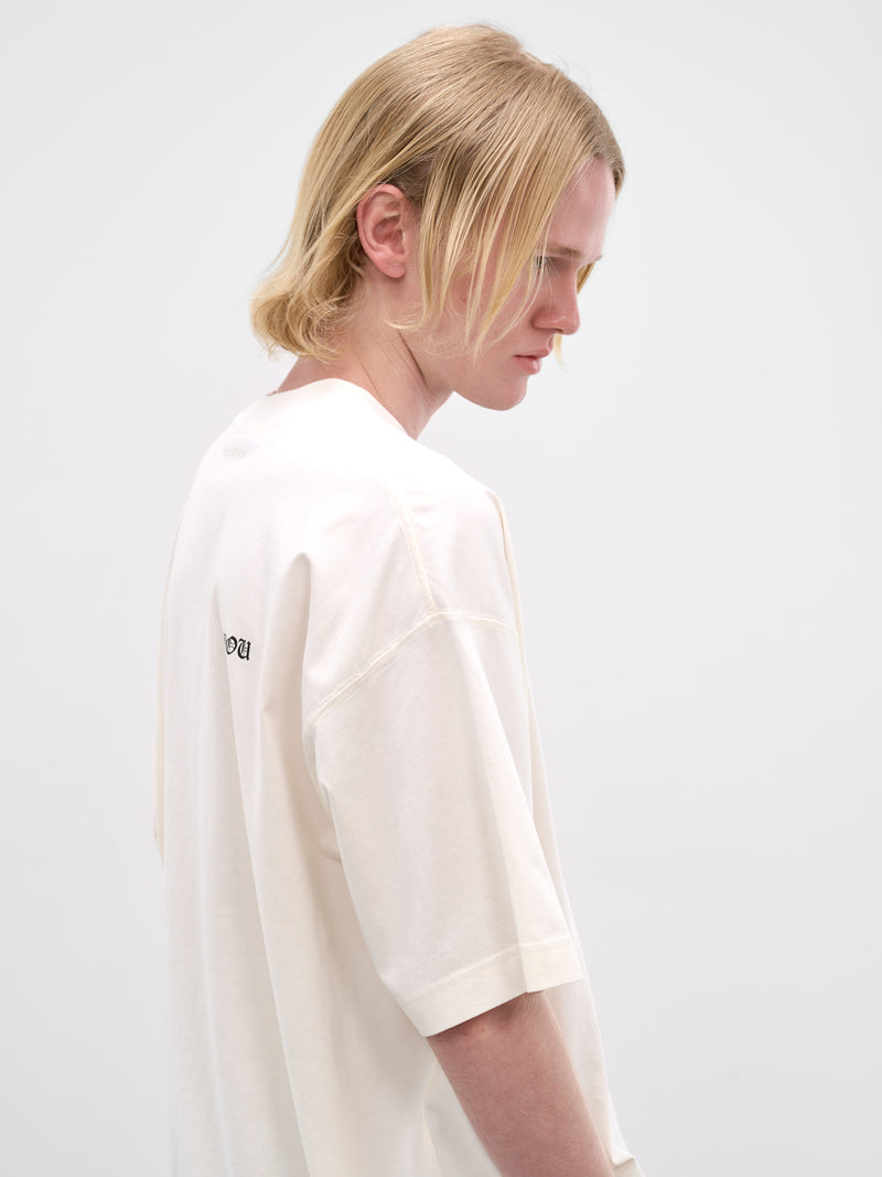 White 'Fuck You' Cotton Tee (ME76TR188V-VANILLA)