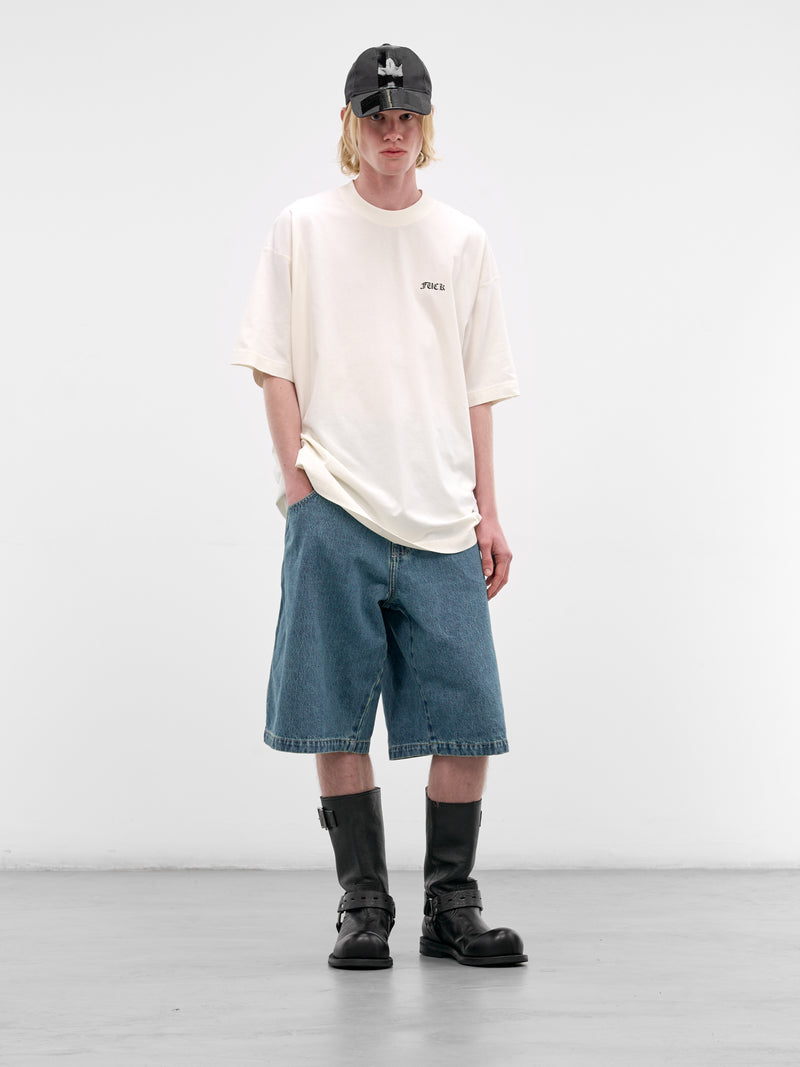 White 'Fuck You' Cotton Tee (ME76TR188V-VANILLA)