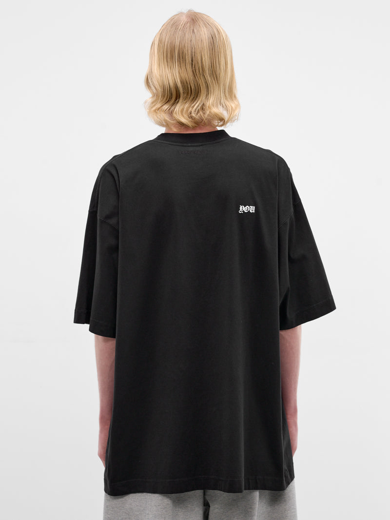 Black 'Fuck You' Cotton Tee (ME76TR189B-BLACK)