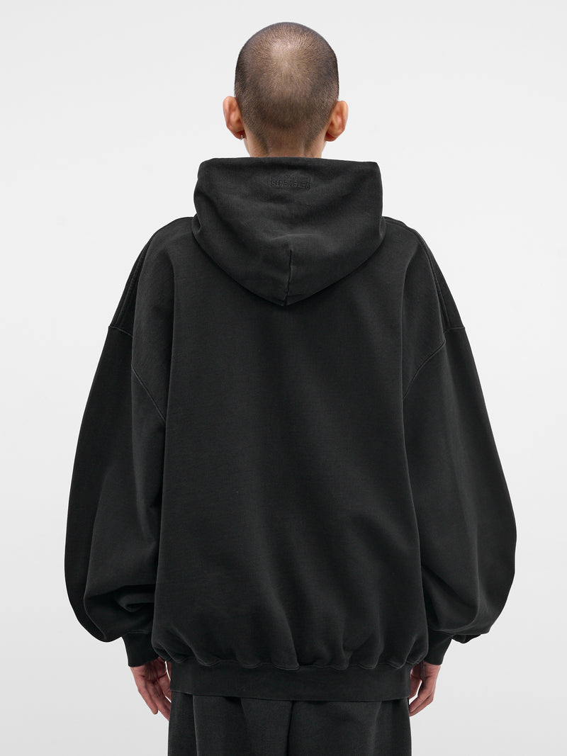 Black Duct Tape Zip Hoodie (ME76ZU142B-BLACK)