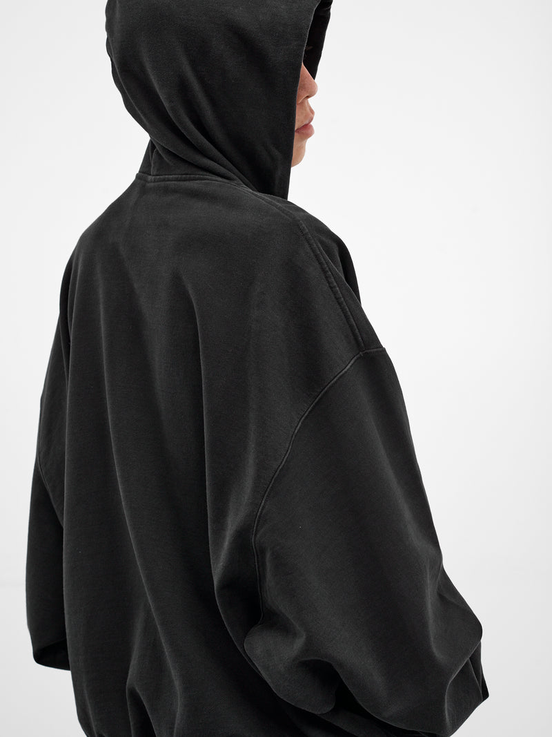 Black Duct Tape Zip Hoodie (ME76ZU142B-BLACK)