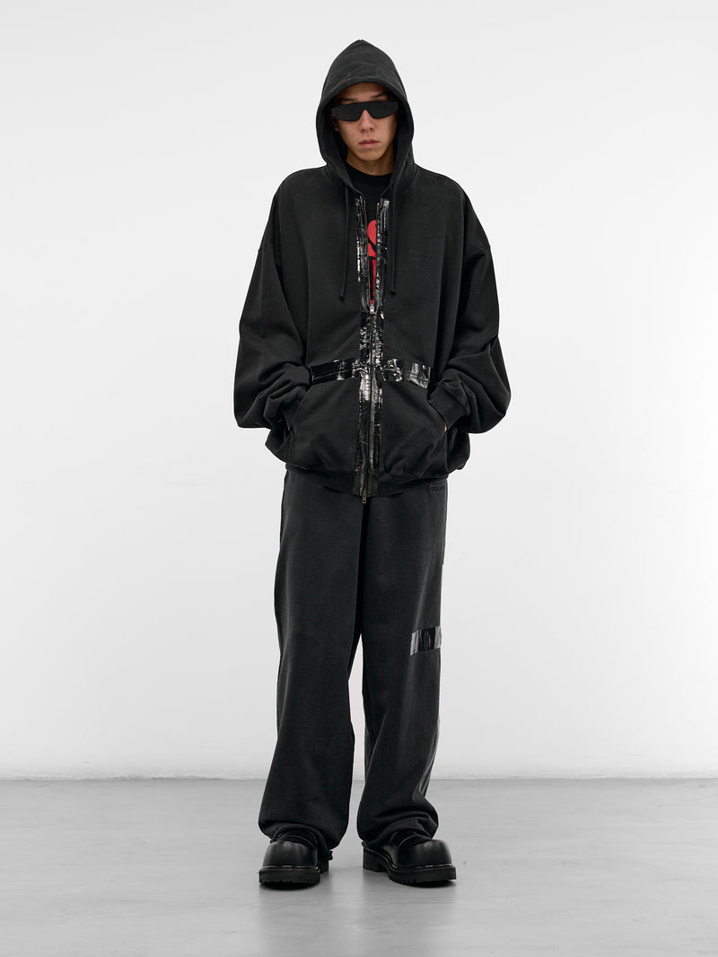 Black Cotton Duct Tape Sweatpants (ME76SP146B-BLACK)