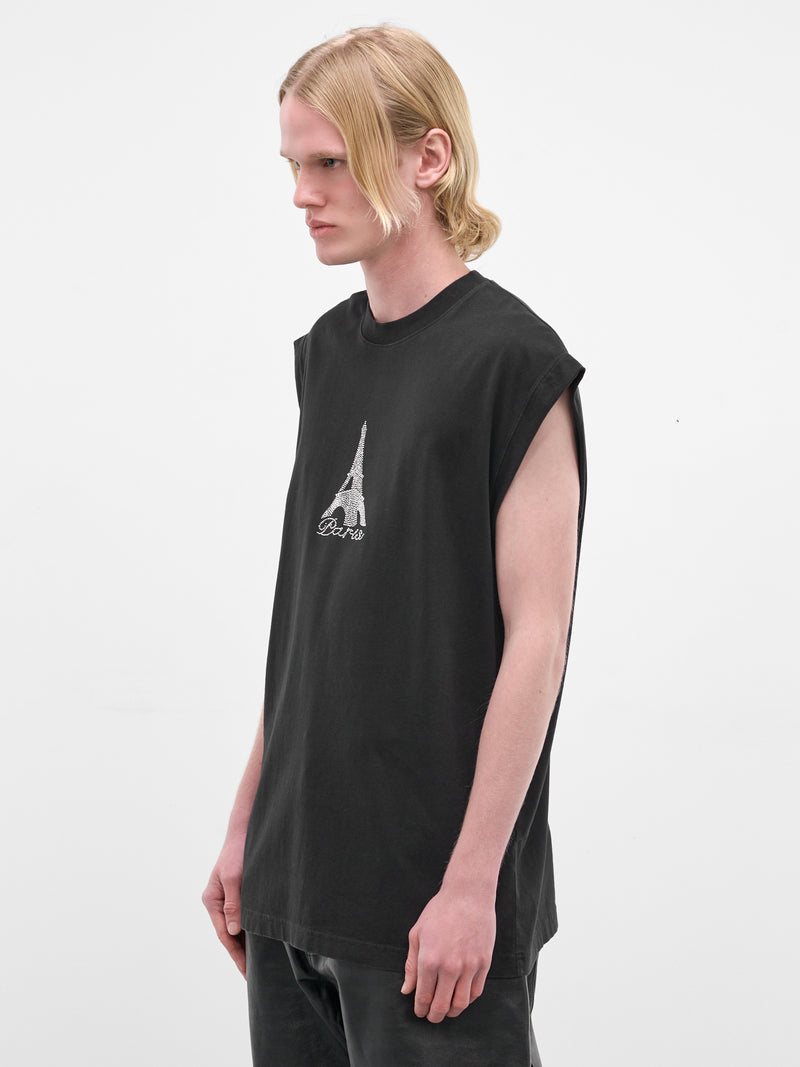 Black Rhinestone Eiffel Tower Tank (ME7TR262B-BLACK)