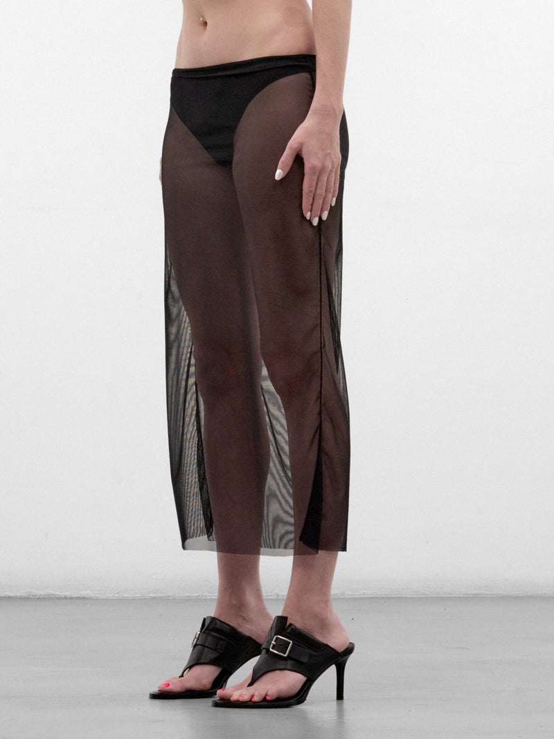 Black Mesh Pencil Midi Skirt (MESH-PENCIL-SKIRT-BLACK)