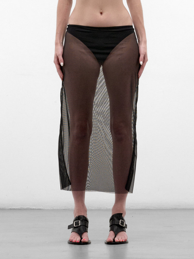 Black Mesh Pencil Midi Skirt (MESH-PENCIL-SKIRT-BLACK)