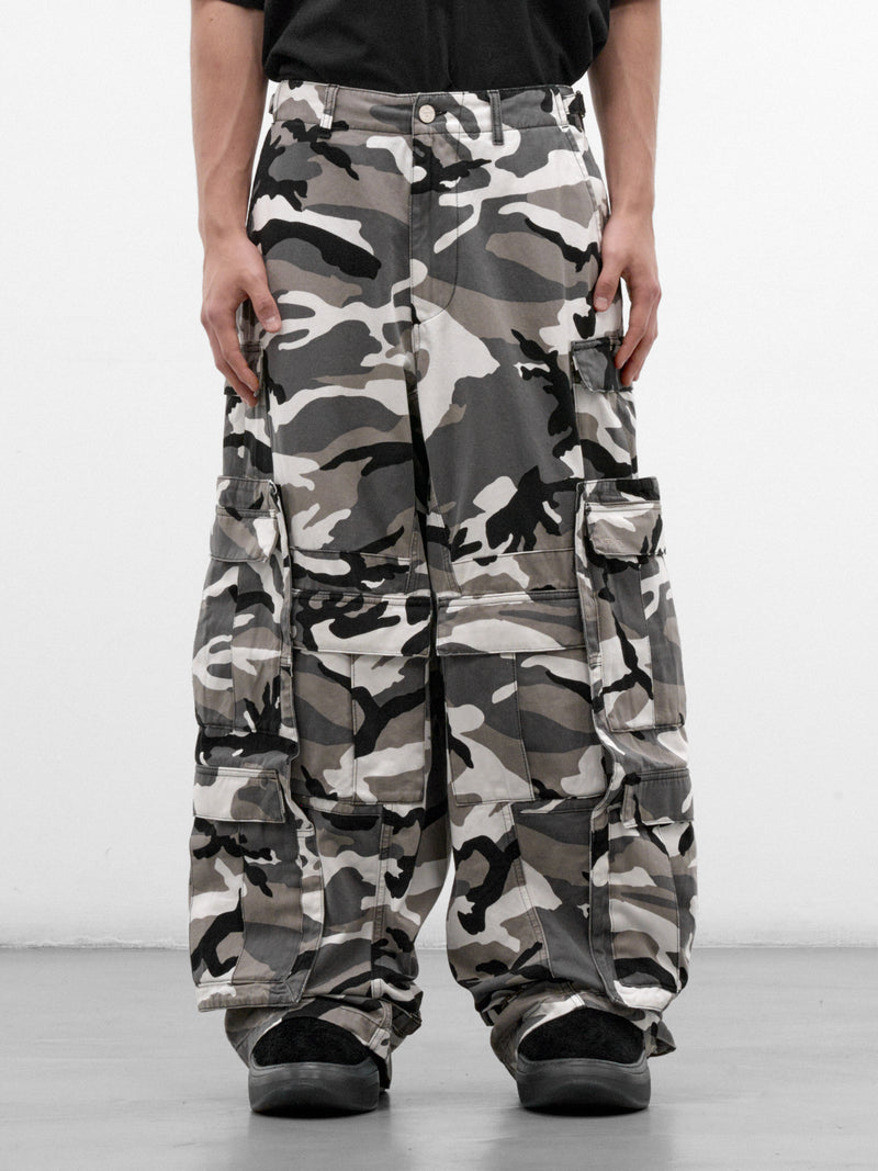 White Camo Cotton Cargo Pants (MH27CP095CW-WHITE-CAMO)