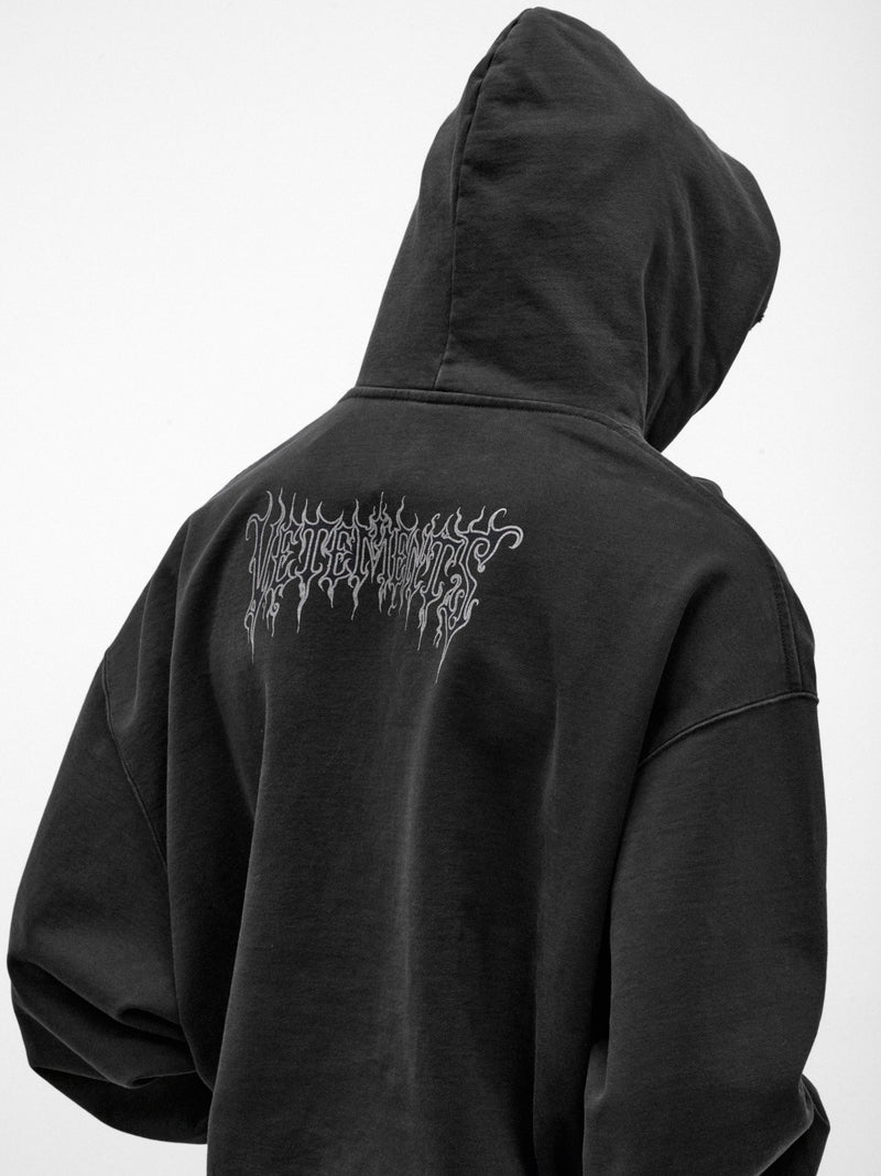 Black Cotton COF Sacrifice Hoodie (MH27HD205B-WASHED-BLACK)