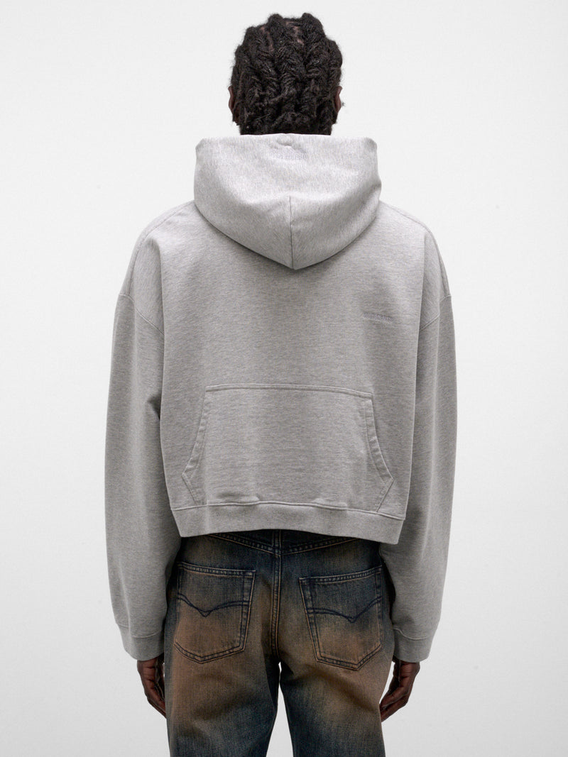 Black Cotton Athletic Logo Hoodie (MH27HD223G-GREY-MELANGE)
