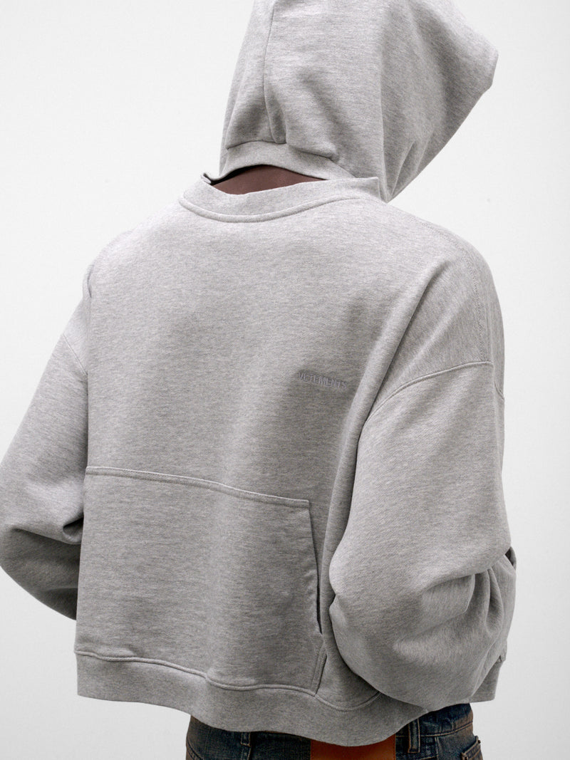 Black Cotton Athletic Logo Hoodie (MH27HD223G-GREY-MELANGE)