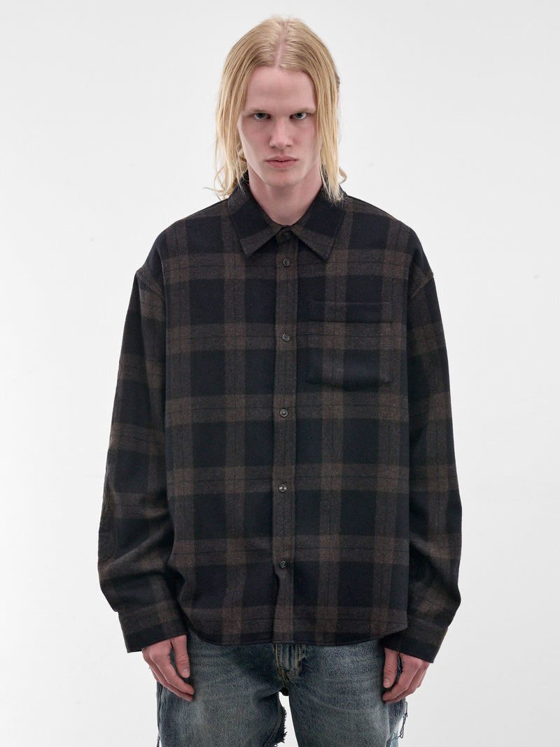 Brown Flannel Check Shirt (MH27SH063BC-BLACK-CHECK)