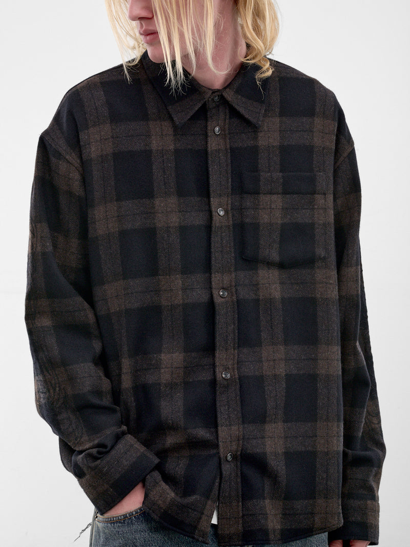 Brown Flannel Check Shirt (MH27SH063BC-BLACK-CHECK)